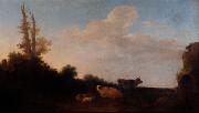 Francesco Giuseppe Casanova Cattle on pasture. oil painting